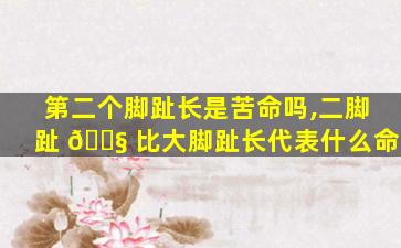 第二个脚趾长是苦命吗,二脚趾 🐧 比大脚趾长代表什么命